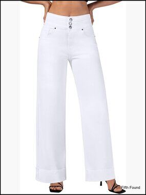 High Waisted Stretchy Wide Leg Baggy Jeans Loose Denim Pants